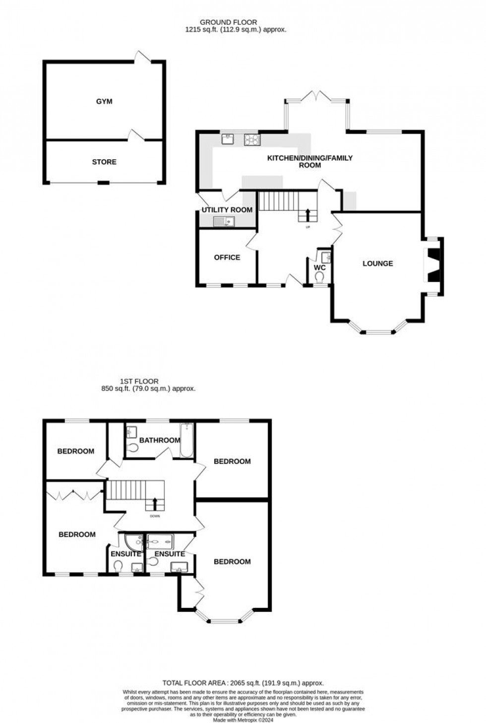 Floorplan for Chalfield Close, Keynsham, Bristol