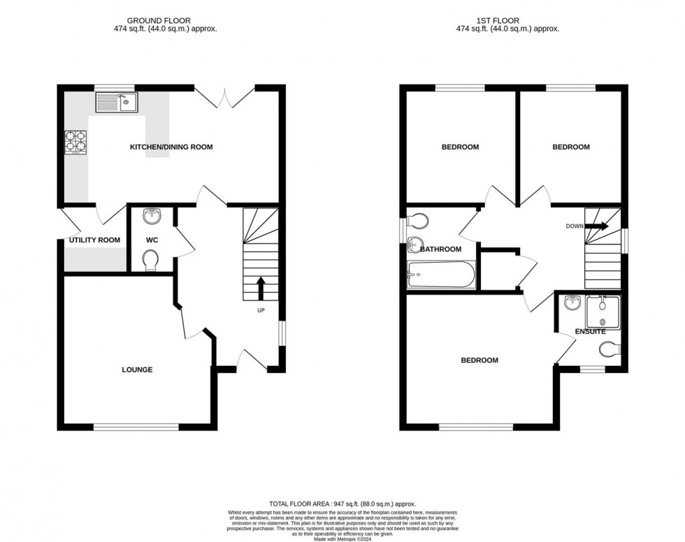 Floorplan for Aesop Drive, Keynsham, Bristol