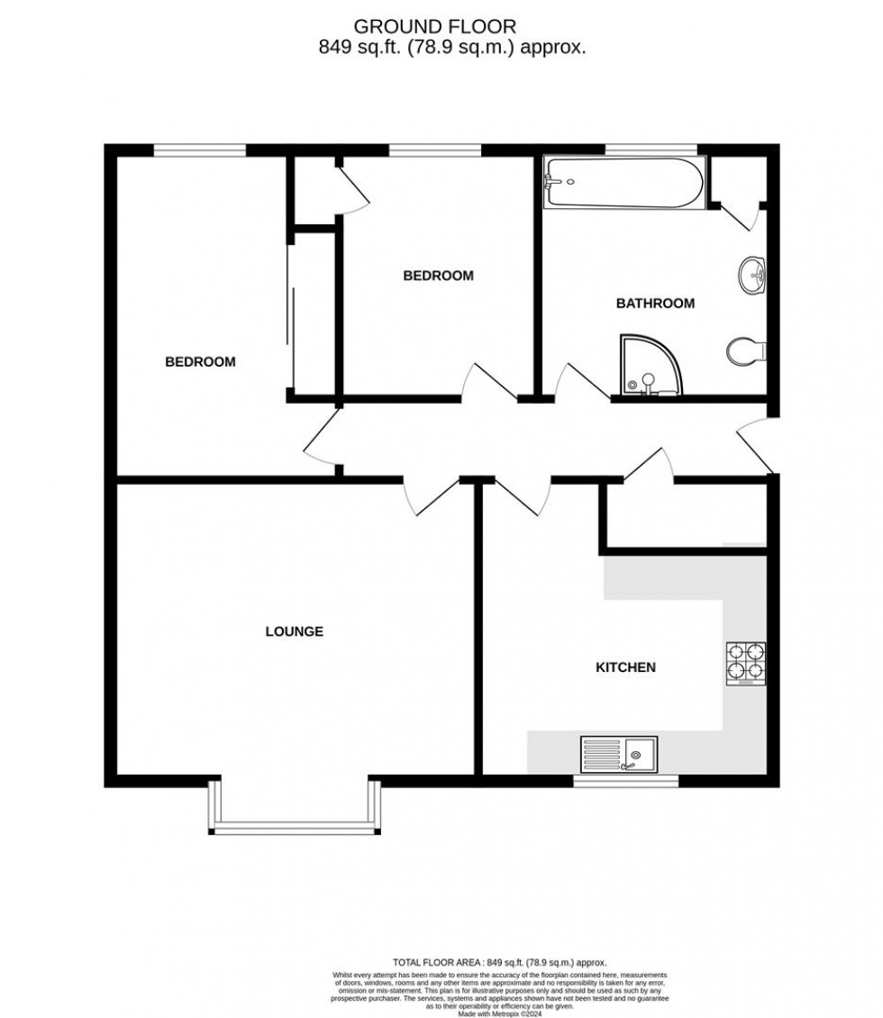 Floorplan for Park Close, Keynsham, Bristol