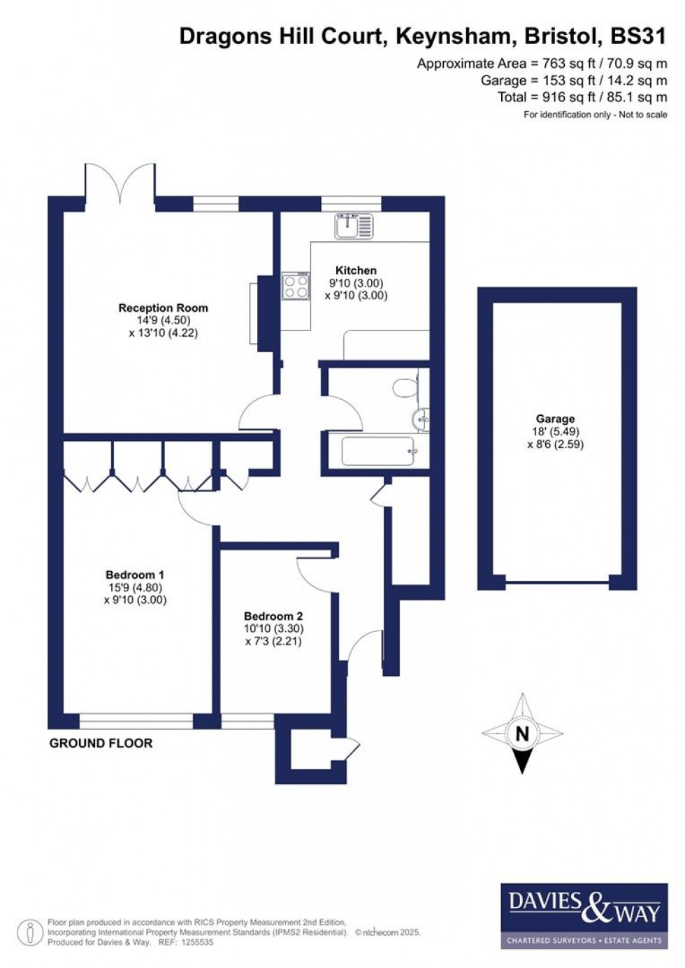 Floorplan for Dragons Hill Court, Keynsham, Bristol