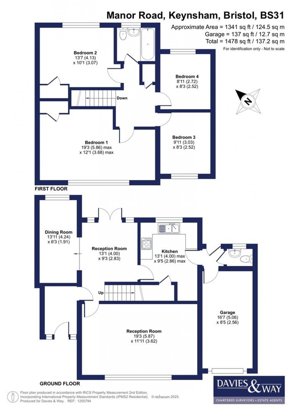 Floorplan for Manor Road, Keynsham