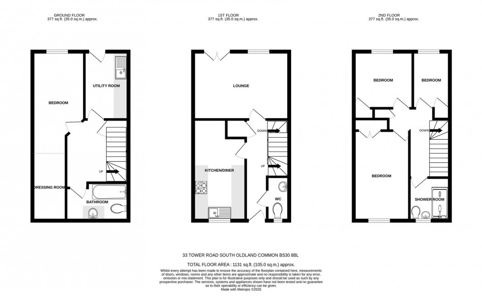 Floorplan for Tower Road South, Bristol