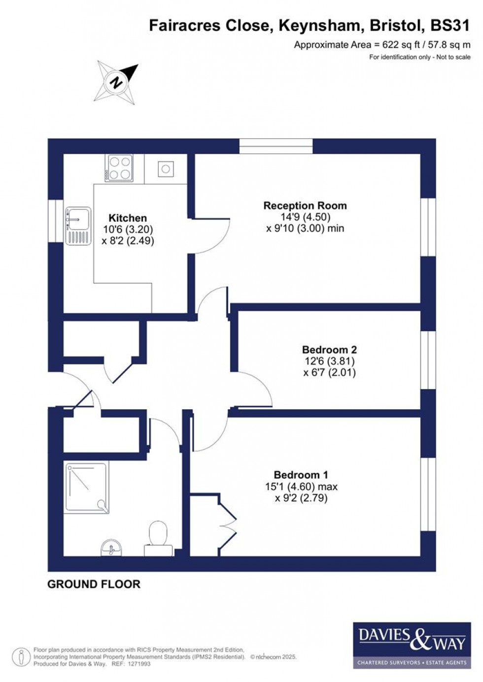 Floorplan for Fairacres Close, Keynsham, Bristol