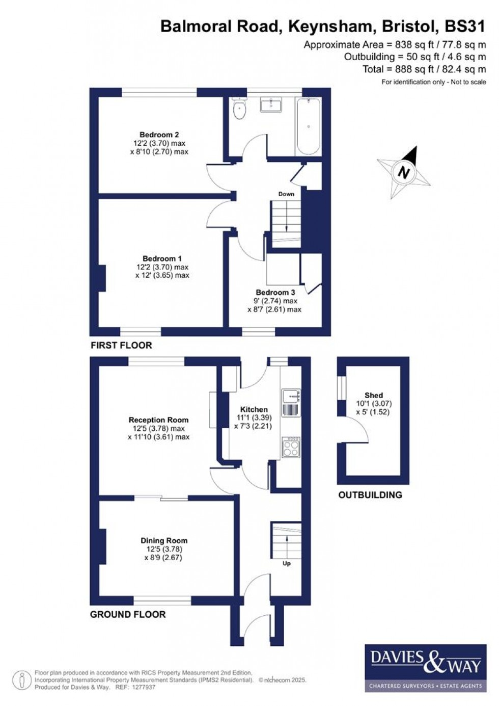 Floorplan for Balmoral Road, Keynsham, Bristol