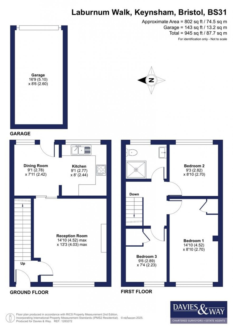 Floorplan for Laburnum Walk, Keynsham, Bristol