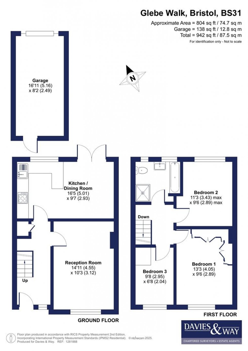 Floorplan for Glebe Walk, Keynsham, Bristol
