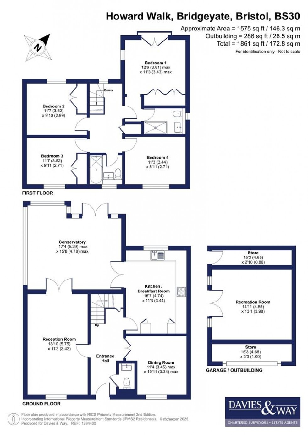 Floorplan for Howard Walk, Bridgeyate, Bristol