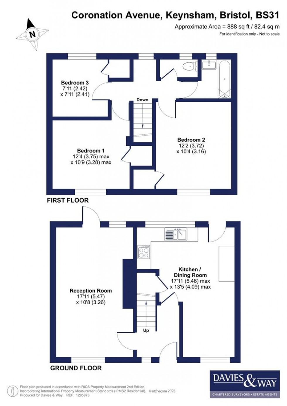 Floorplan for Coronation Avenue, Keynsham, Bristol