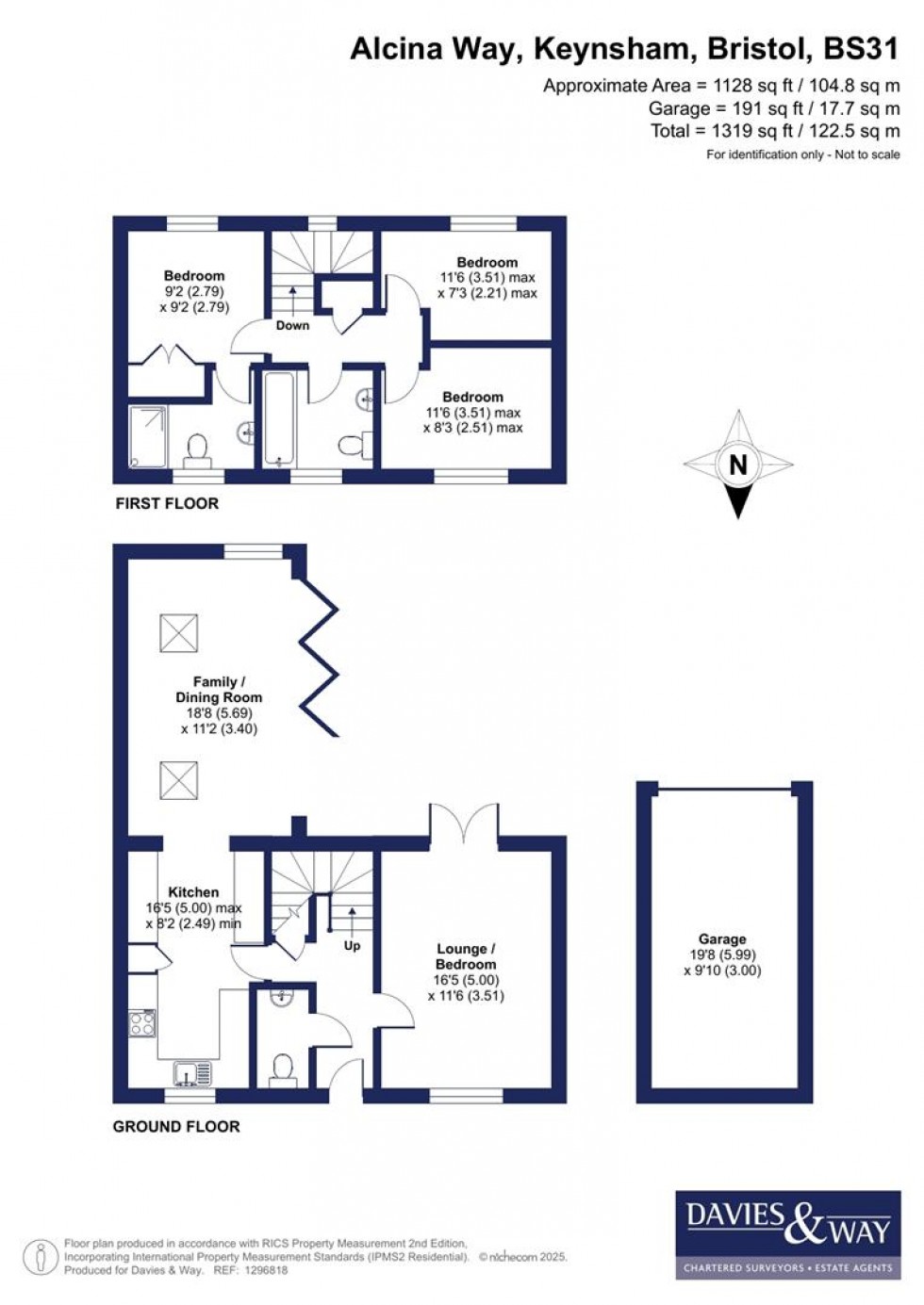 Floorplan for Alcina Way, Keynsham, Bristol