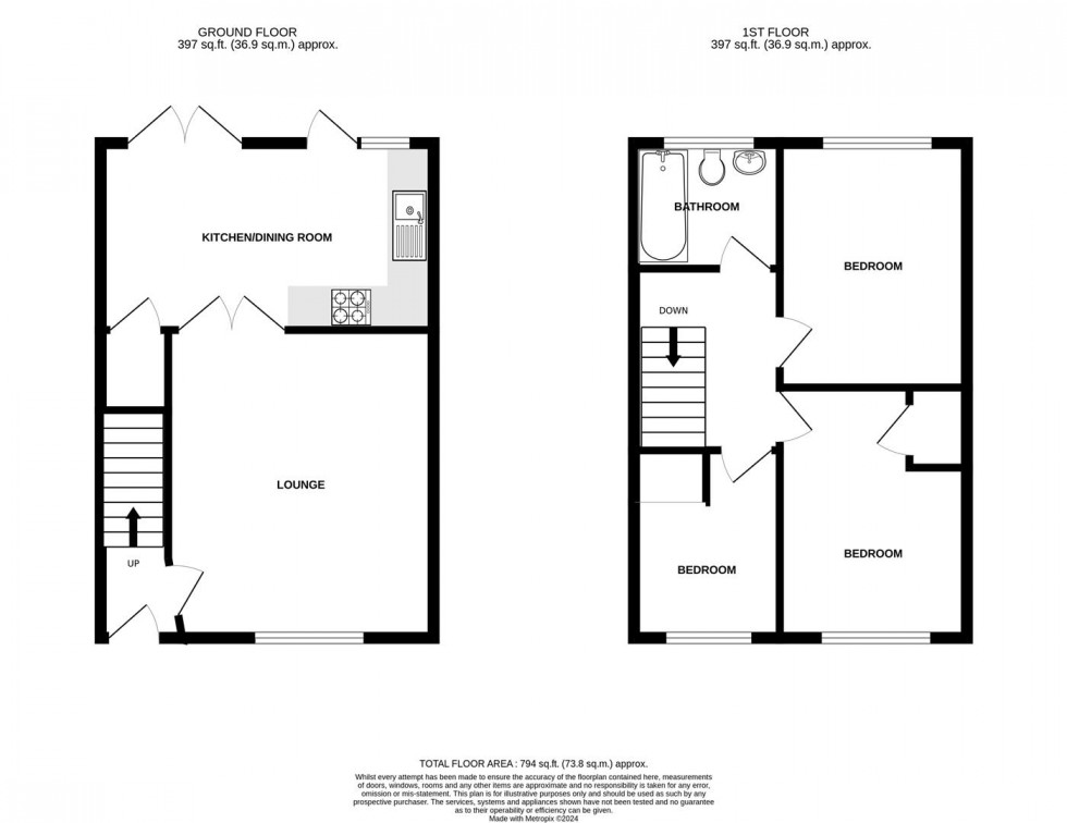 Floorplan for Quantock Close, Warmley, Bristol