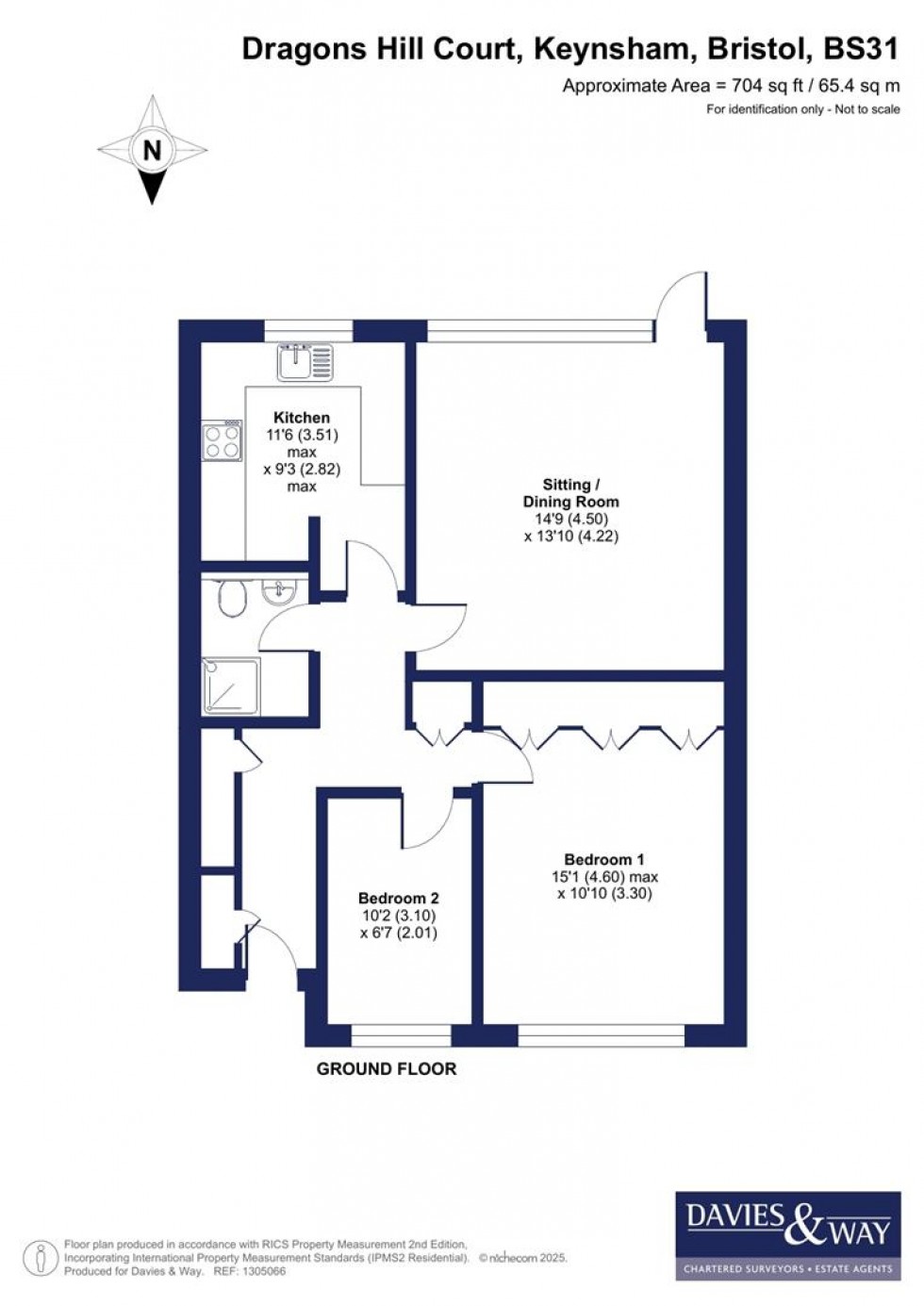 Floorplan for Dragons Hill Court, Keynsham, Bristol
