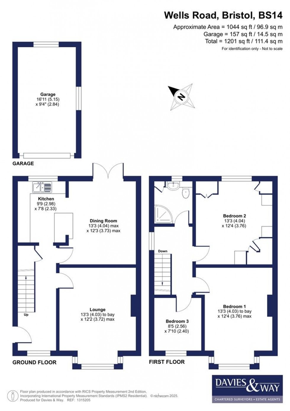 Floorplan for Wells Road, Whitchurch, Bristol