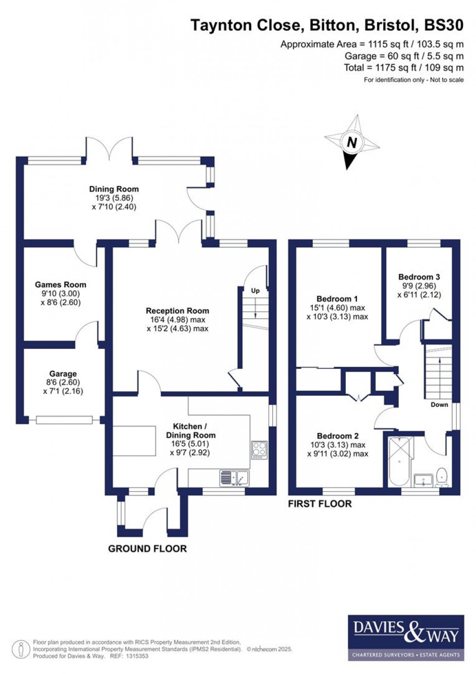 Floorplan for Taynton Close, Bitton, Bristol