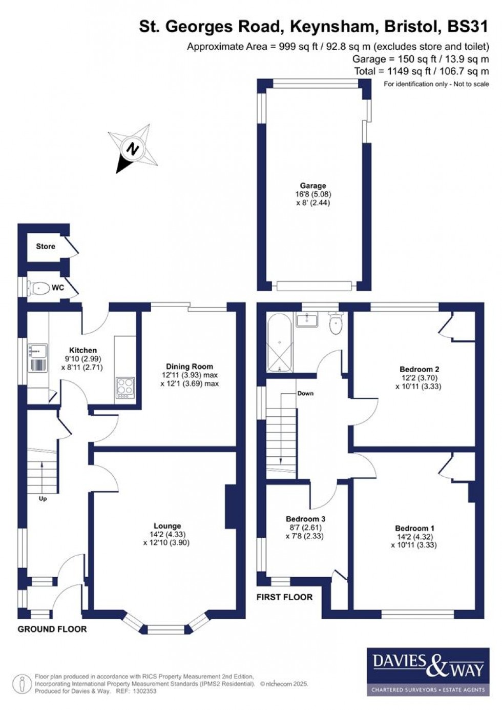 Floorplan for St. Georges Road, Keynsham, Bristol