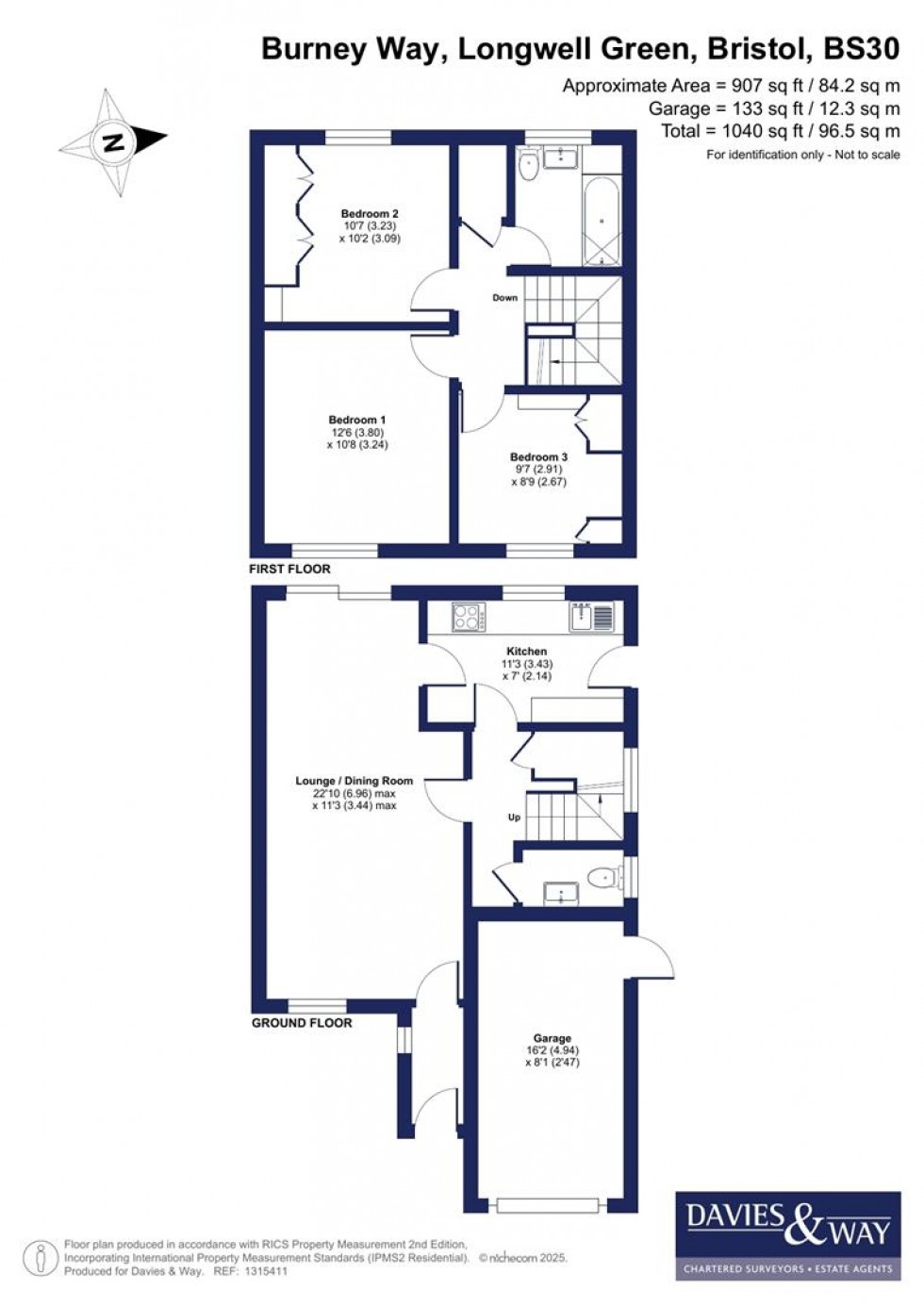 Floorplan for Burney Way, Longwell Green, Bristol