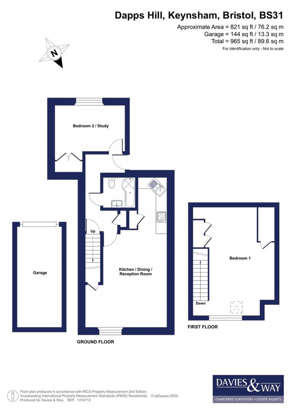 Floorplan for Dapps Hill, Keynsham, Bristol