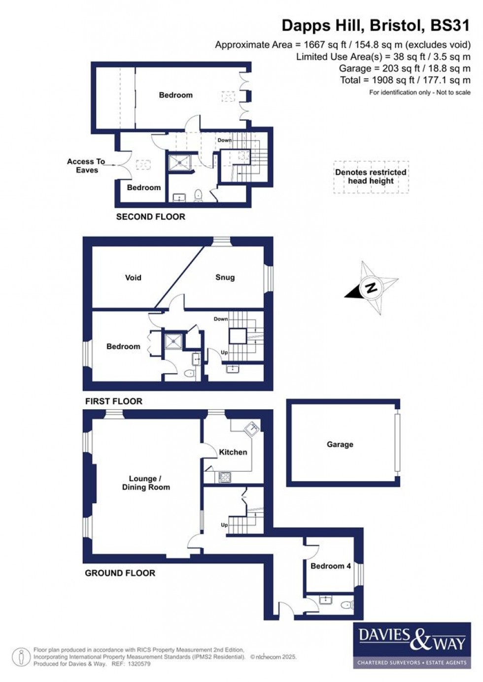Floorplan for Dapps Hill, Keynsham, Bristol