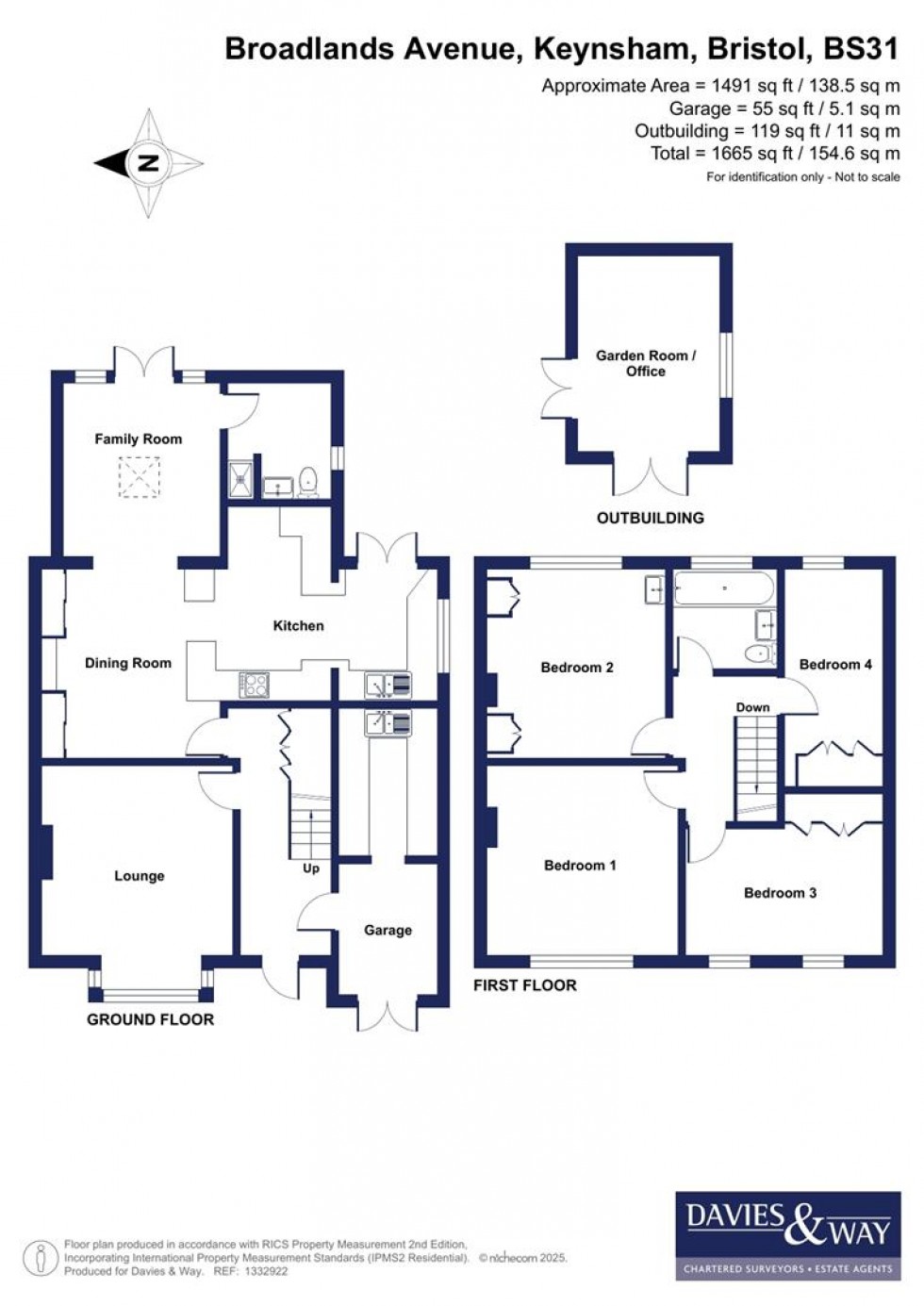 Floorplan for Broadlands Avenue, Keynsham, Bristol
