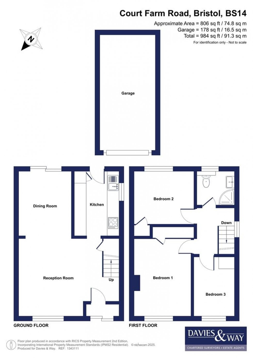 Floorplan for Court Farm Road, Whitchurch, Bristol
