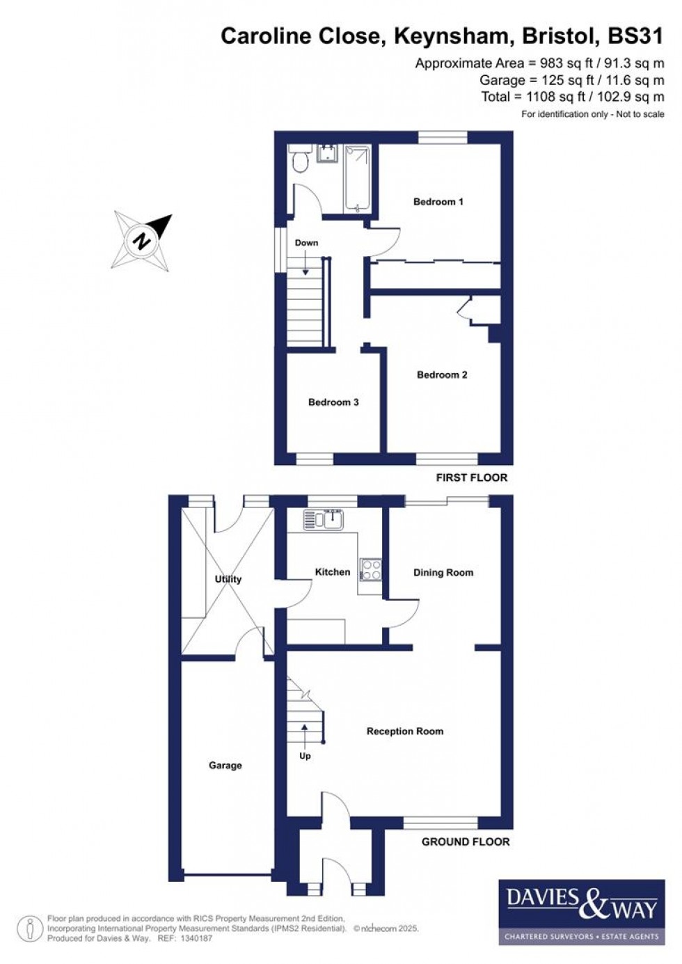 Floorplan for Caroline Close, Keynsham, Bristol