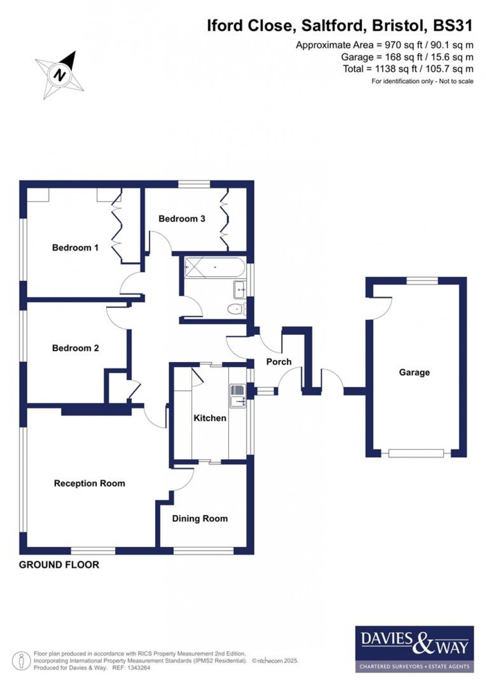 Floorplan for Iford Close, Saltford, Bristol
