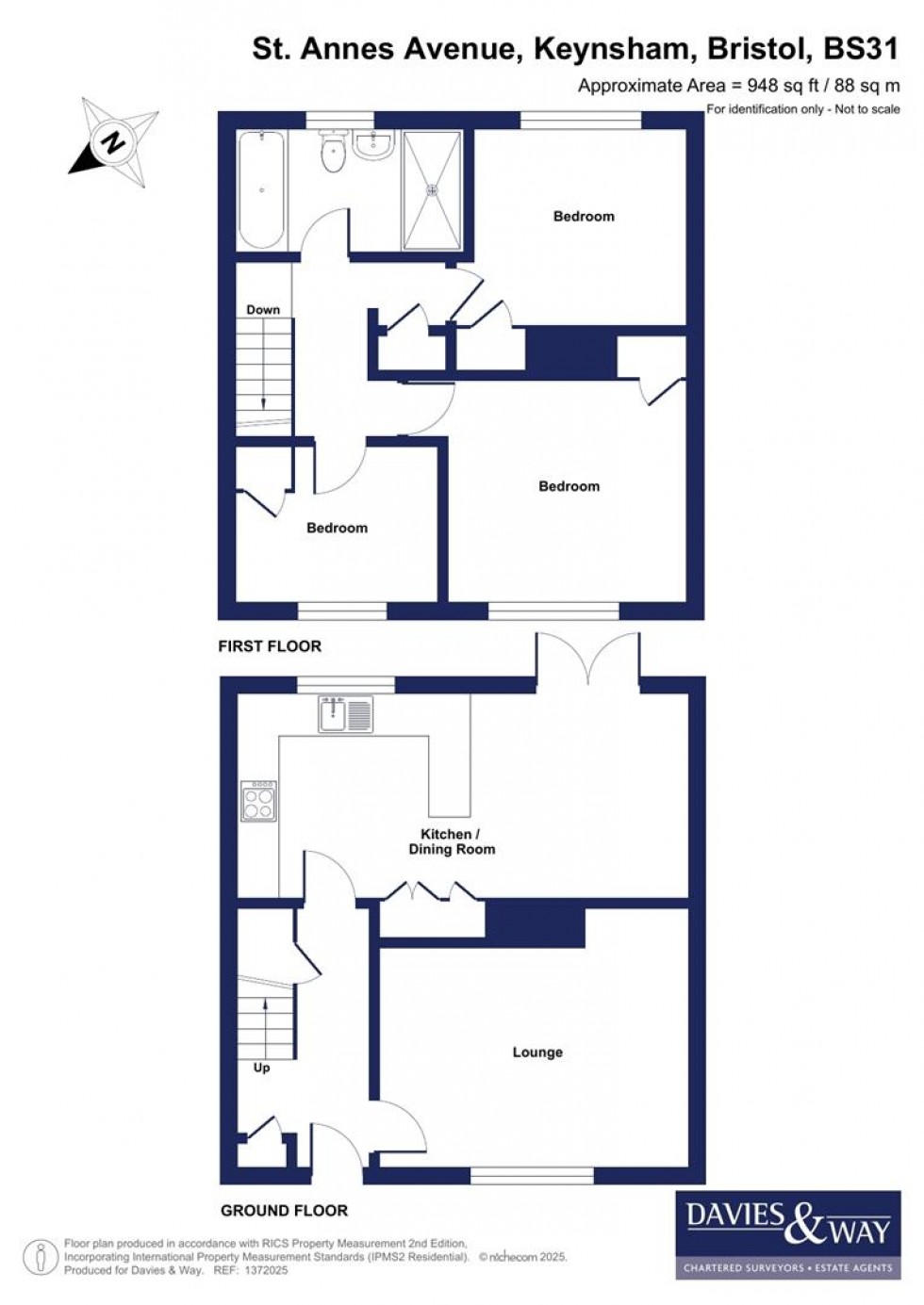 Floorplan for St. Annes Avenue, Keynsham, Bristol
