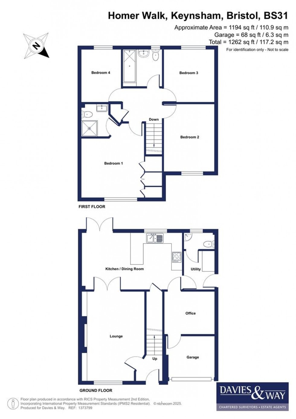 Floorplan for Homer Walk, Keynsham, Bristol
