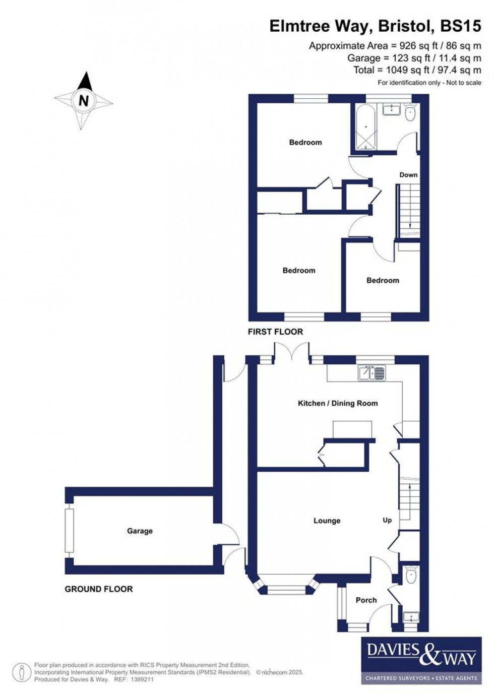 Floorplan for Elmtree Way, Kingswood, Bristol
