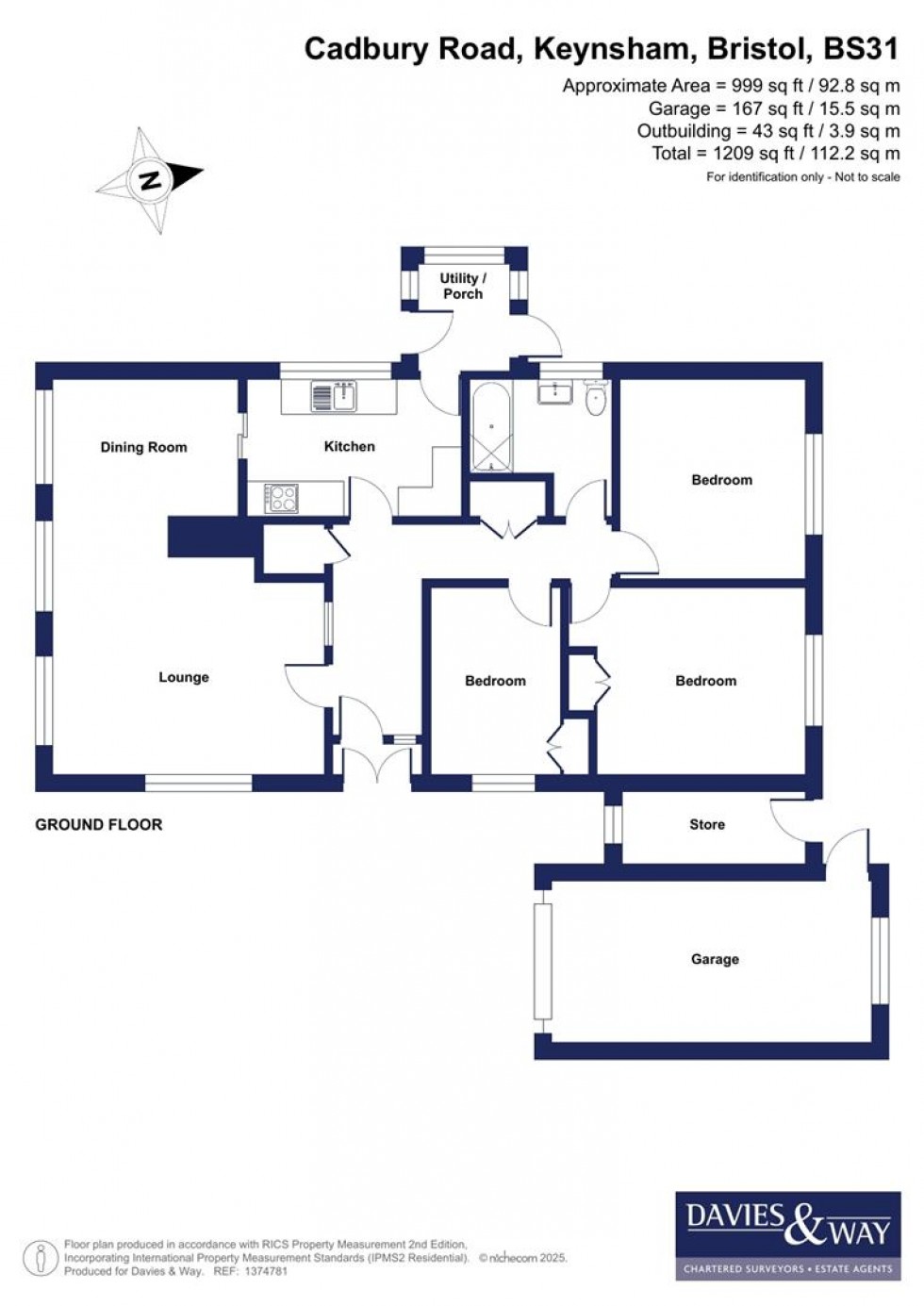 Floorplan for Cadbury Road, Keynsham, Bristol