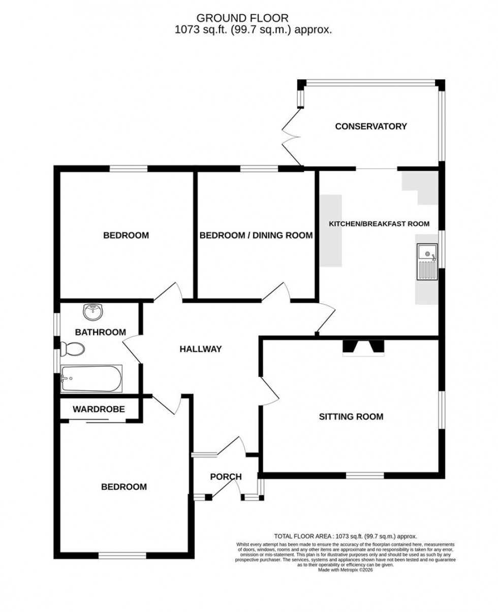 Floorplan for Grange Road, Saltford