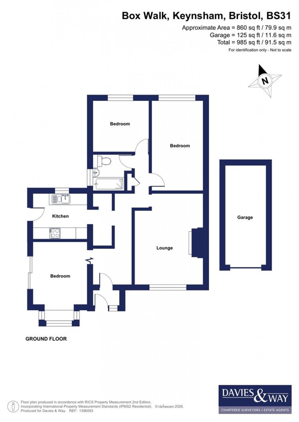 Floorplan for Box Walk, Keynsham, Bristol