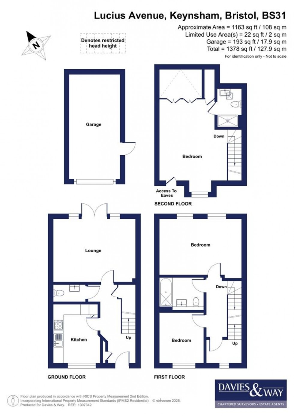 Floorplan for Lucius Avenue, Keynsham, Bristol