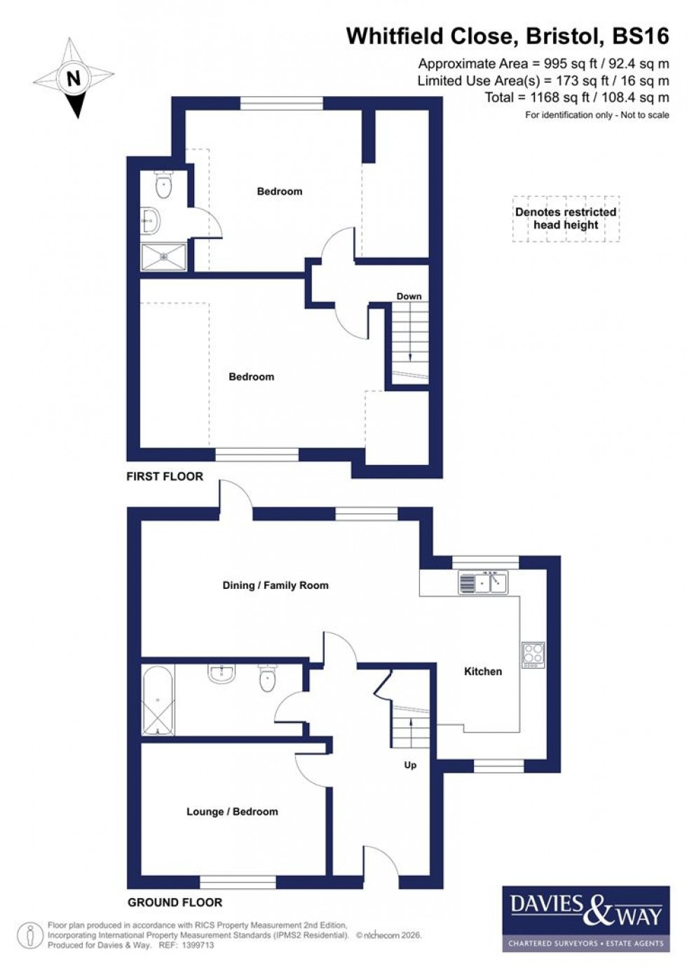 Floorplan for Whitfield Close, Soundwell, Bristol