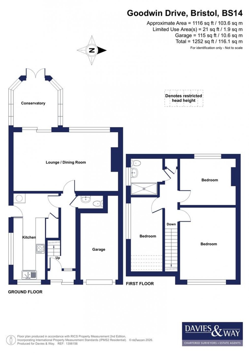 Floorplan for Goodwin Drive, Whitchurch, Bristol