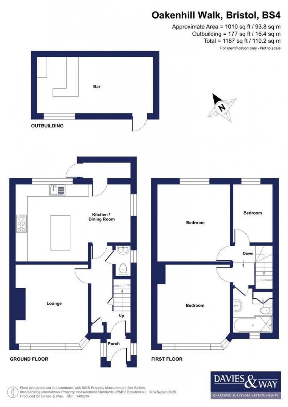 Floorplan for Oakenhill Walk, Brislington, Bristol