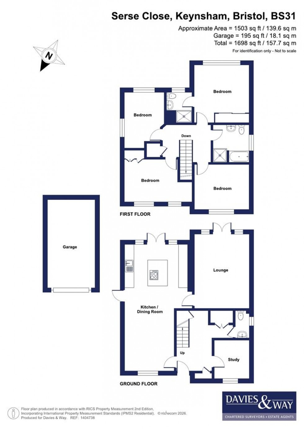 Floorplan for Serse Close, Keynsham, Bristol