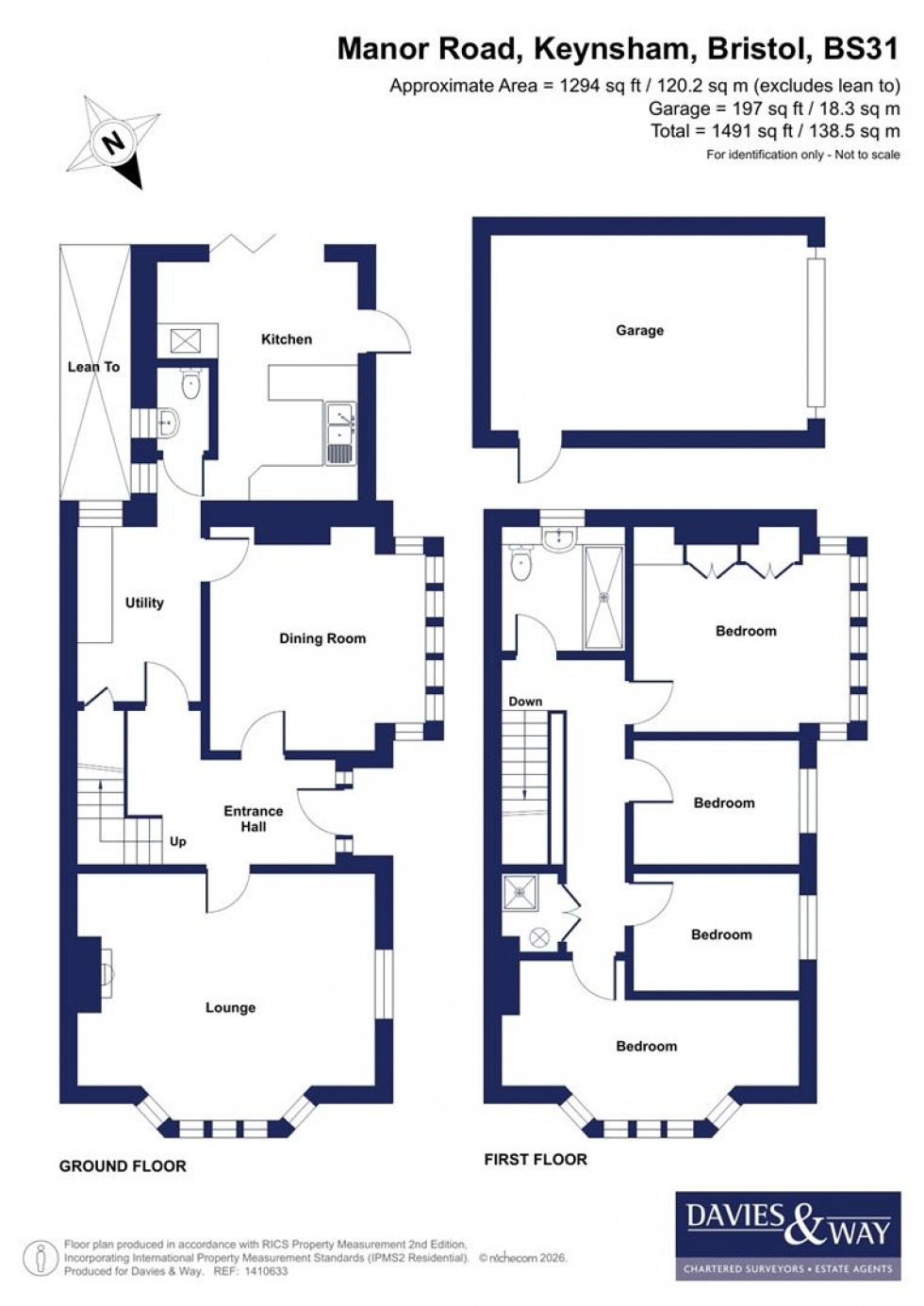 Floorplan for Manor Road, Keynsham, Bristol