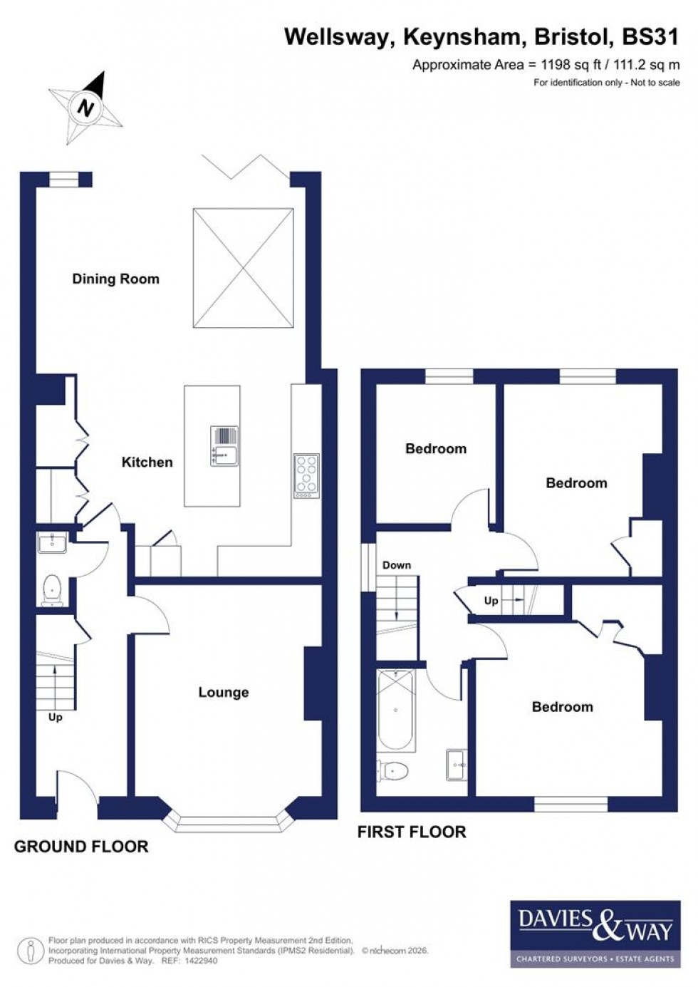 Floorplan for Wellsway, Keynsham, Bristol