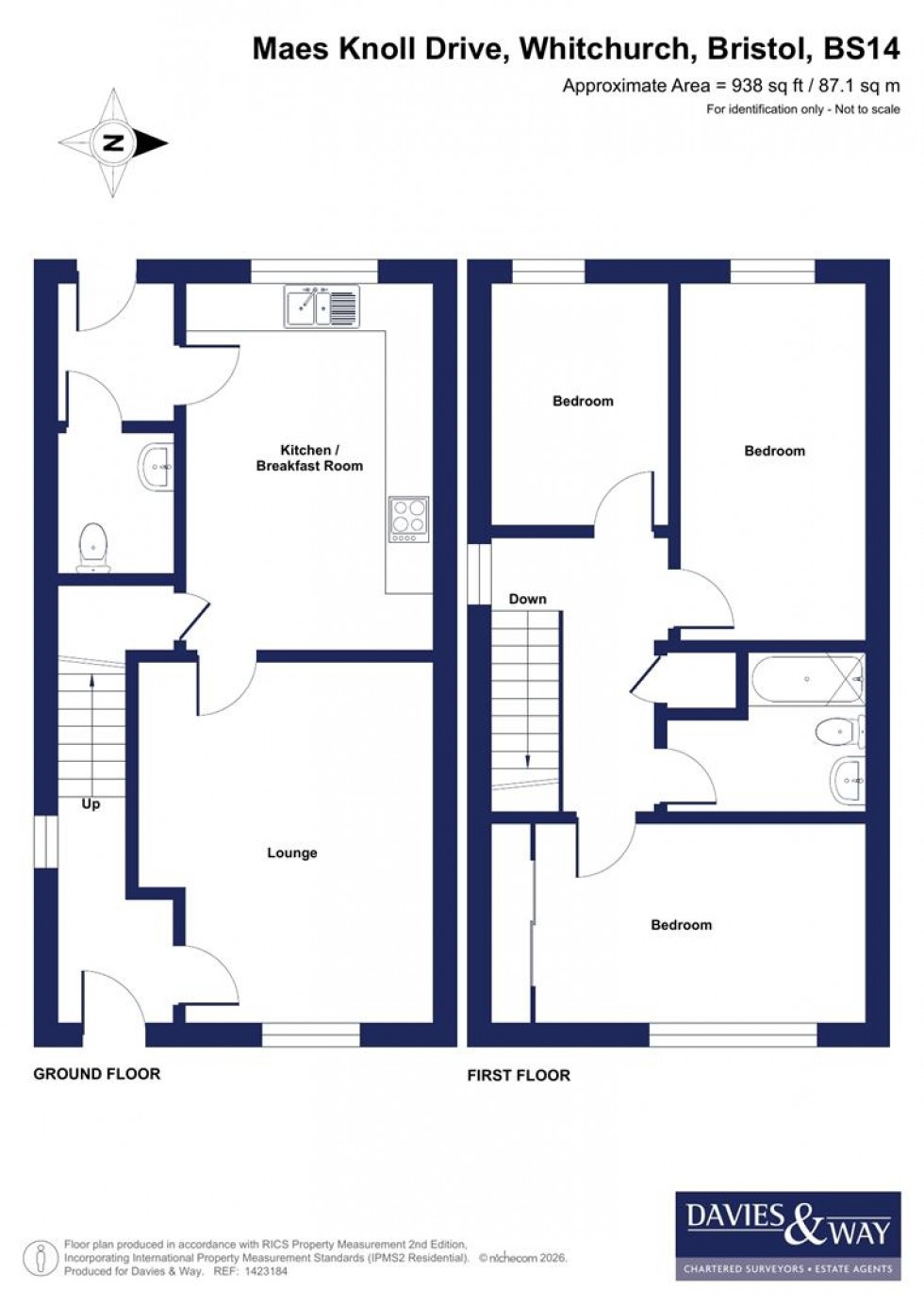 Floorplan for Maes Knoll Drive, Whitchurch, Bristol