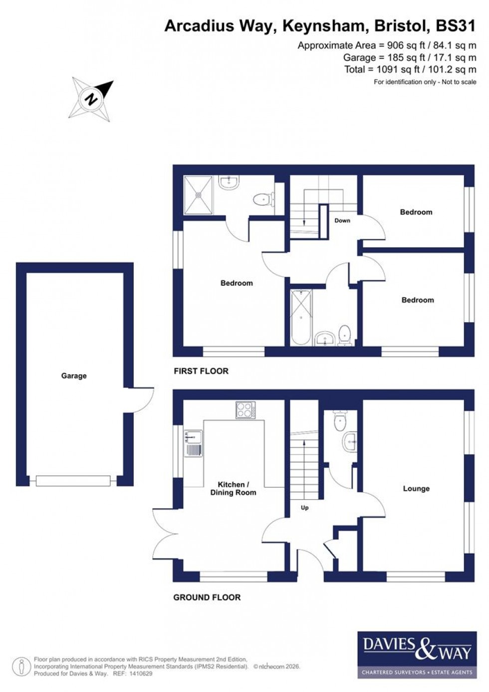 Floorplan for Arcadius Way, Keynsham, Bristol