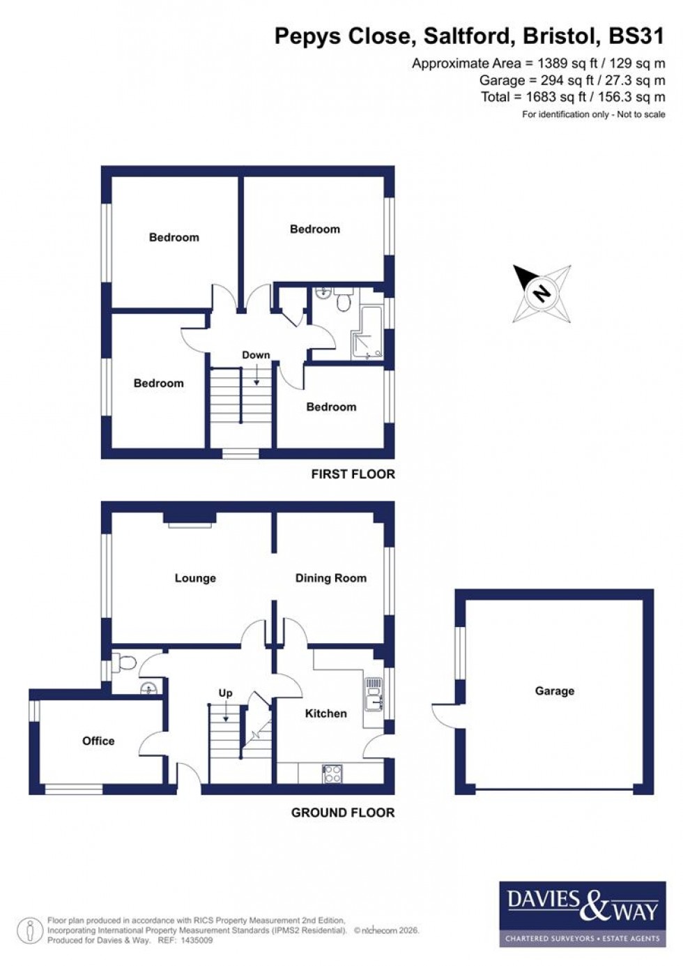 Floorplan for Pepys Close, Saltford, Bristol