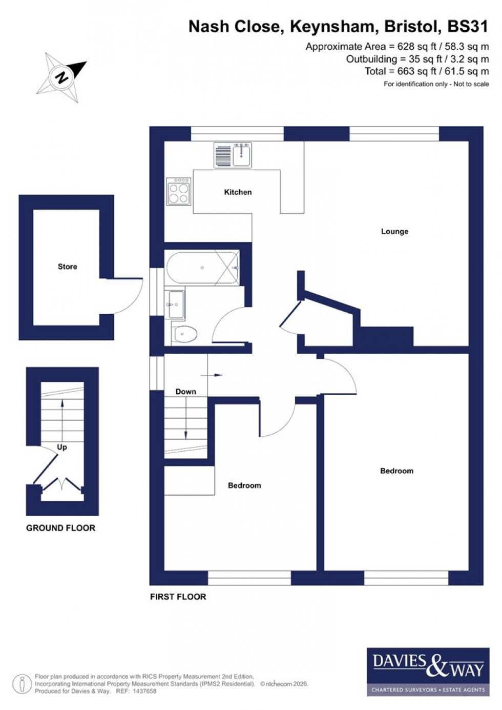 Floorplan for Nash Close, Keynsham, Bristol