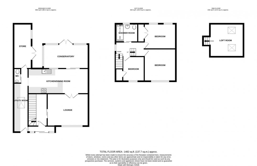 Floorplan for Mendip Close, Keynsham, Bristol