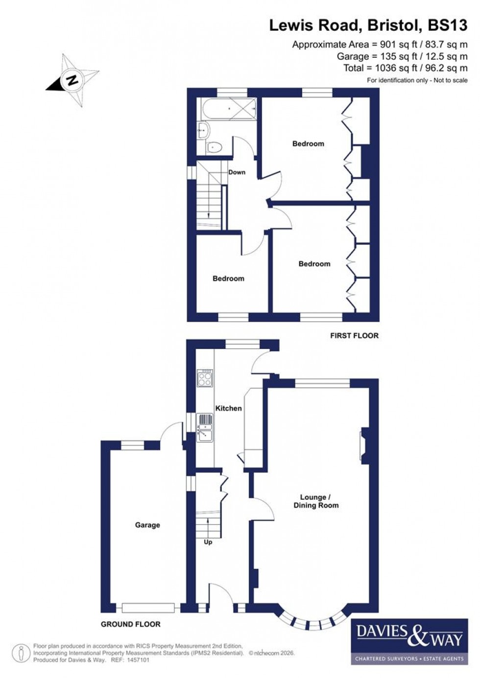 Floorplan for Lewis Road, Bedminster Down, Bristol