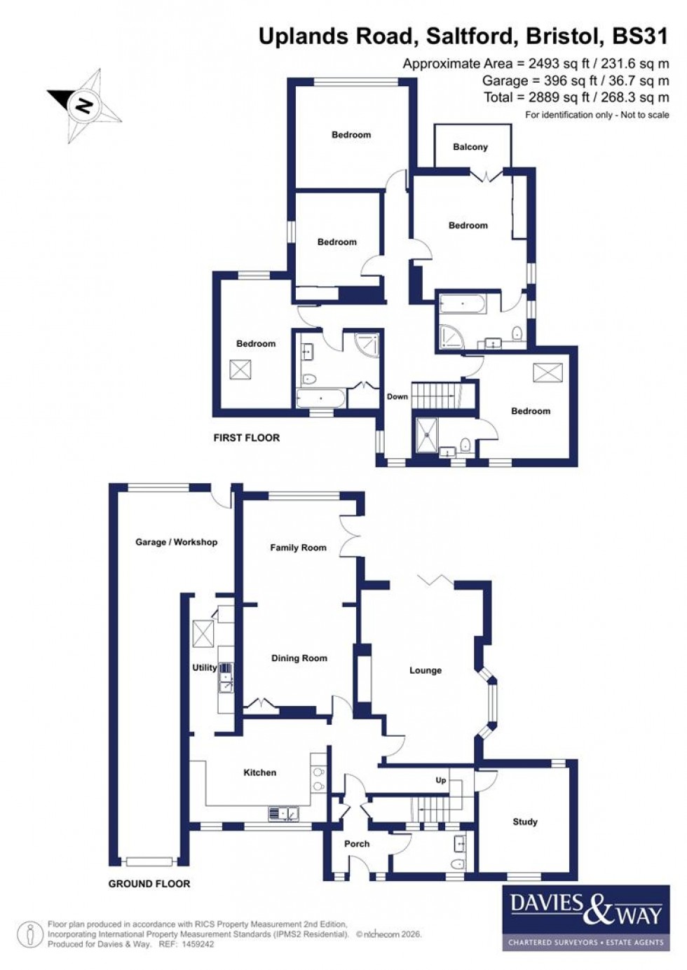 Floorplan for Uplands Road, Saltford, Bristol