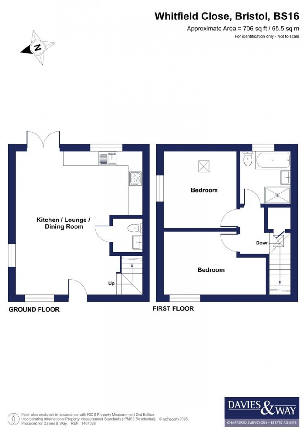 Floorplan for Whitfield Close, Soundwell, Bristol