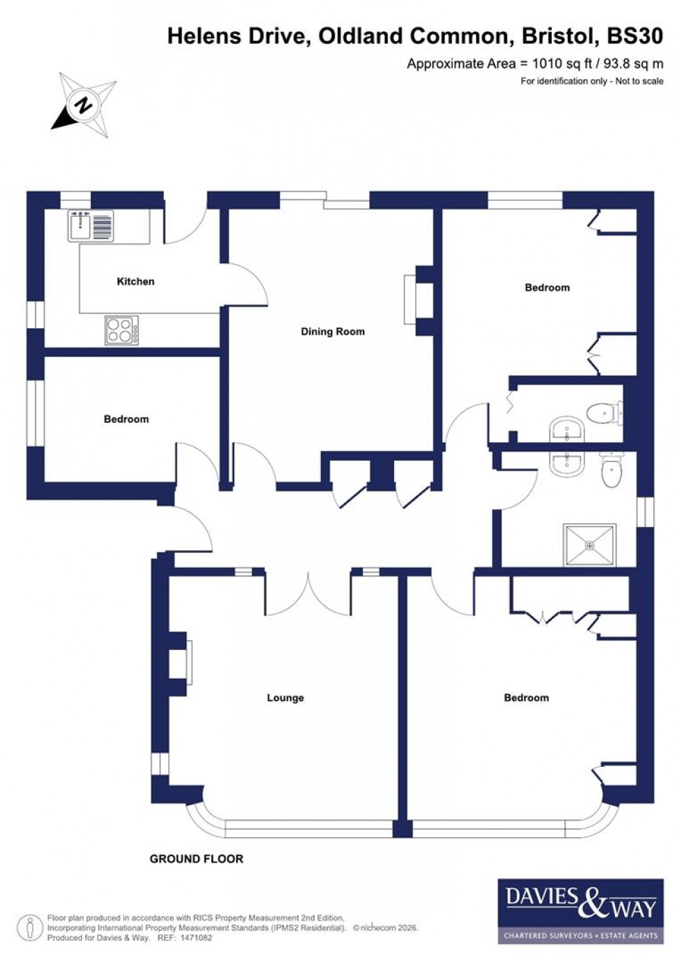 Floorplan for St. Helens Drive, Oldland Common, Bristol