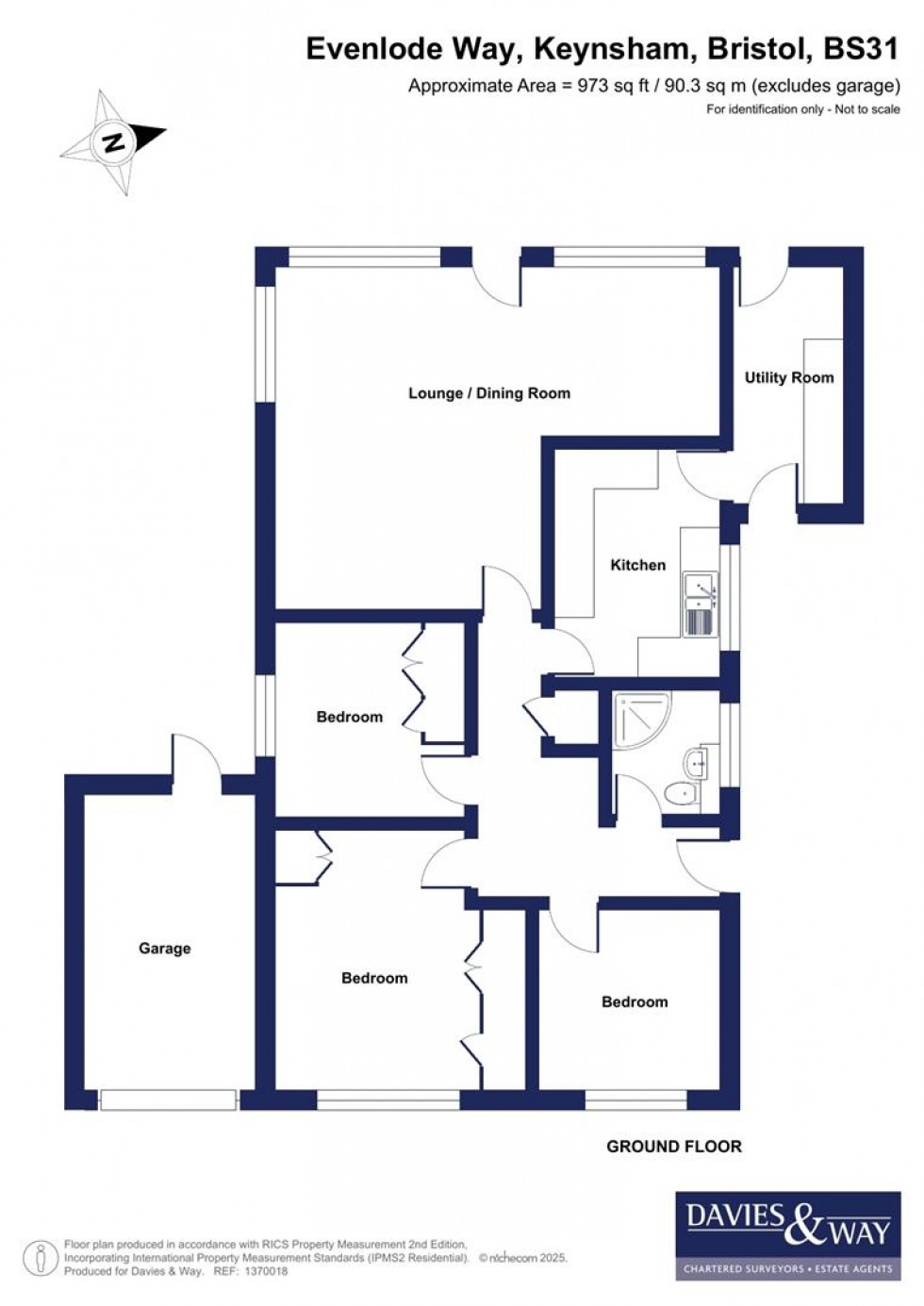 Floorplan for Evenlode Way, Keynsham, Bristol