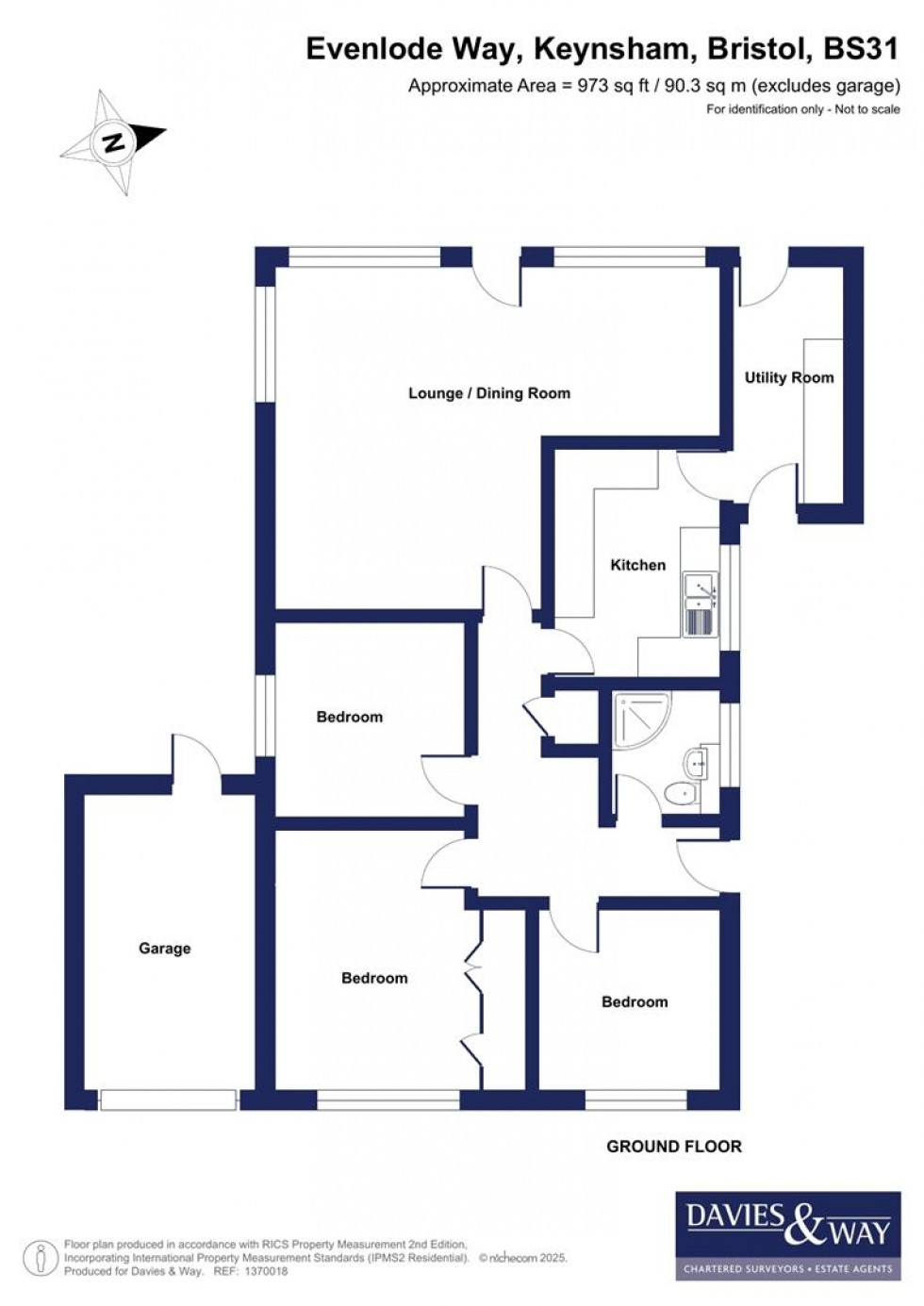 Floorplan for Evenlode Way, Keynsham, Bristol