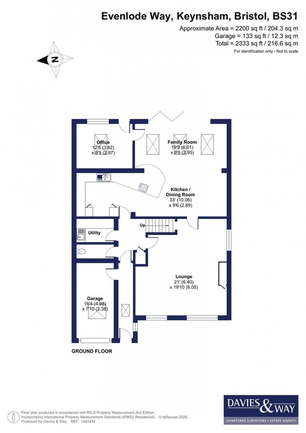 Floorplan for Evenlode Way, Keynsham, Bristol